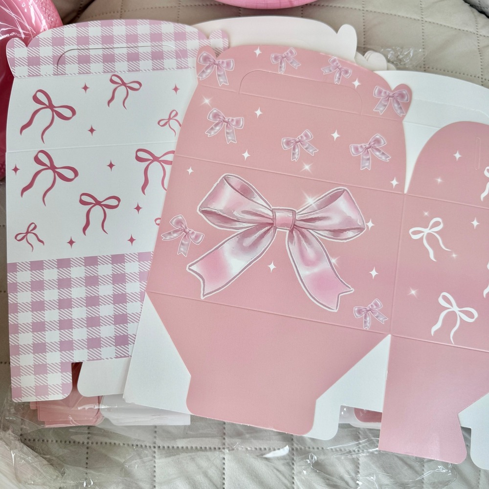 Pink Bachelorette Party Supplies 200 Plates 200 Napkins 24 Bow Treat Boxes Set - Picture 4 of 4